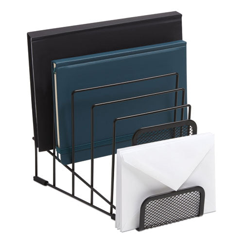 Metal Incline Sorter with Wire Mesh Mobile Device Holder