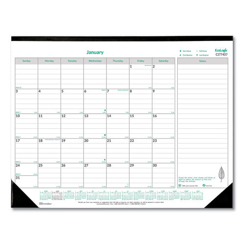 EcoLogix Monthly Desk Pad Calendar