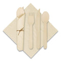 Pre-Rolled Caterwrap Kraft Napkins with Wood Cutlery