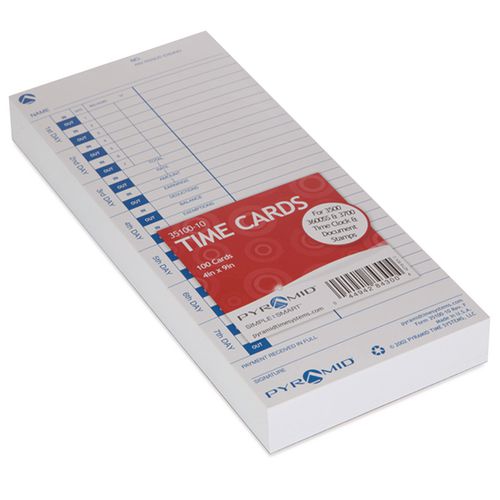 Time Clock Cards for Pyramid Technologies 3000