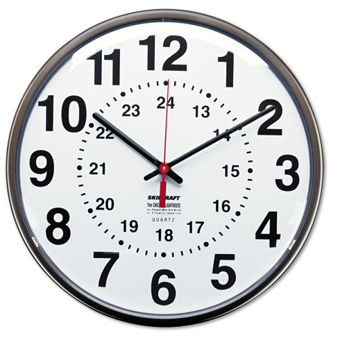 6645013428199 SKILCRAFT 12/24 Hour Slimline Quartz Wall Clock