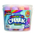 Washable Sidewalk Jumbo Chalk in Storage Bucket with Lid and Handle