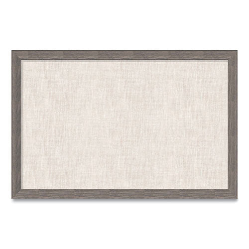 Linen Bulletin Board with Rustic Frame