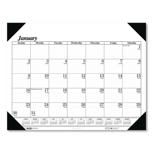 Recycled One-Color Dated Monthly Desk Pad Calendar