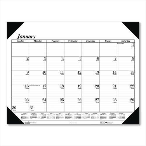 Recycled One-Color Refillable Monthly Desk Pad Calendar