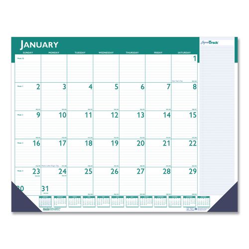 Express Track Monthly Desk Pad Calendar