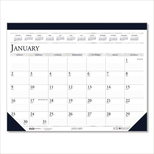 Recycled Two-Color Monthly Desk Pad Calendar
