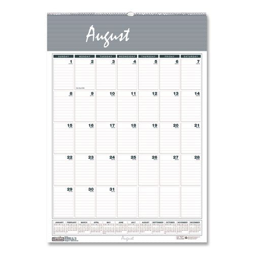 Academic Year Bar Harbor Recycled Wirebound Monthly Wall Calendar