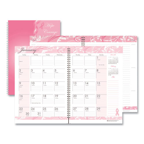 Breast Cancer Awareness Recycled Ruled Monthly Planner/Journal