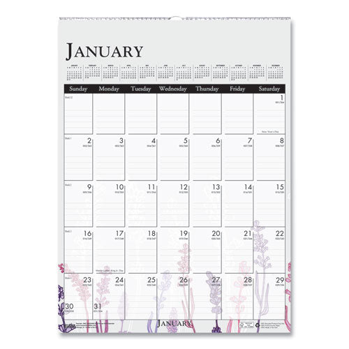 Recycled Wild Flower Wall Calendar