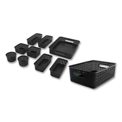 Plastic Weave Basket Bins