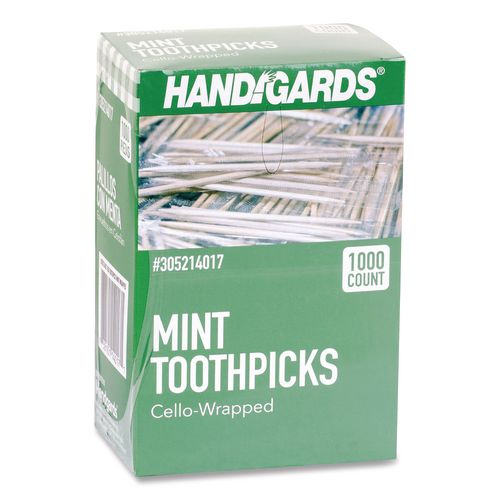 Individually Wrapped Round Wood Mint Toothpicks