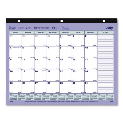 Academic 13-Month Binder-Insertable Desk Pad Calendar