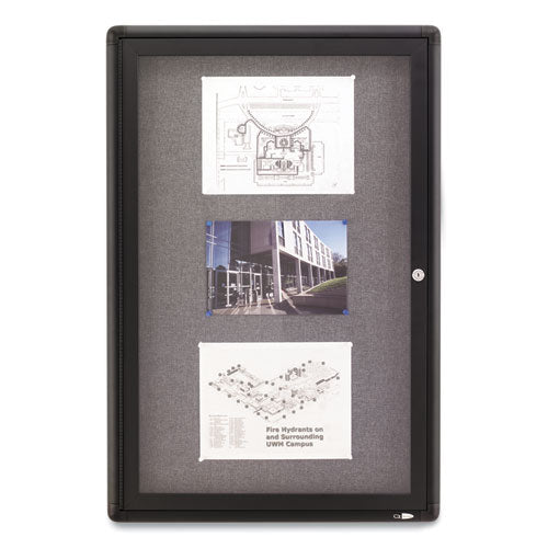 Enclosed Indoor Fabric Bulletin Board with One Hinged Door