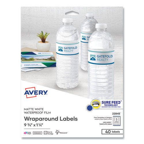 Water-Resistant Wraparound Labels w/ Sure Feed