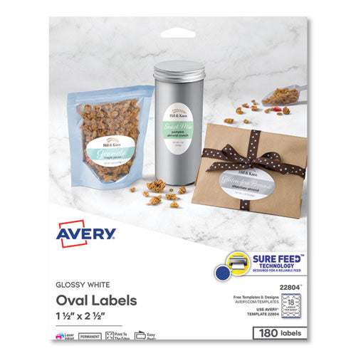 Oval Labels with Sure Feed and Easy Peel