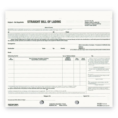 Snap-A-Way Bill of Lading