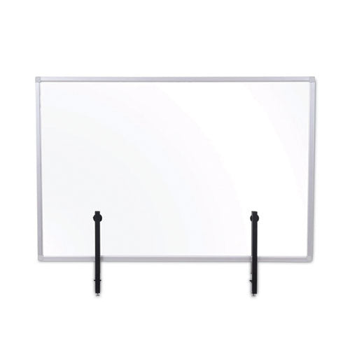 Protector Series Glass Aluminum Desktop Divider