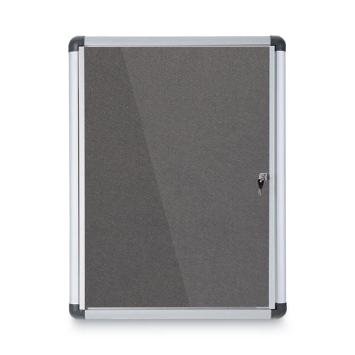 Slim-Line Enclosed Fabric Bulletin Board with One Door