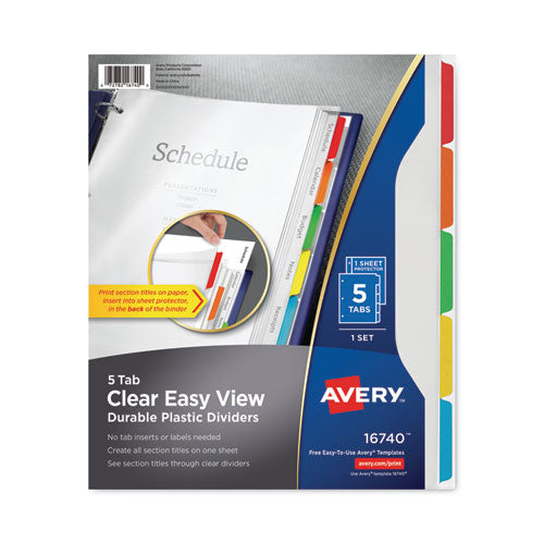 Clear Easy View Plastic Dividers with Multicolored Tabs and Sheet Protector