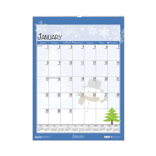 Recycled Seasonal Wall Calendar