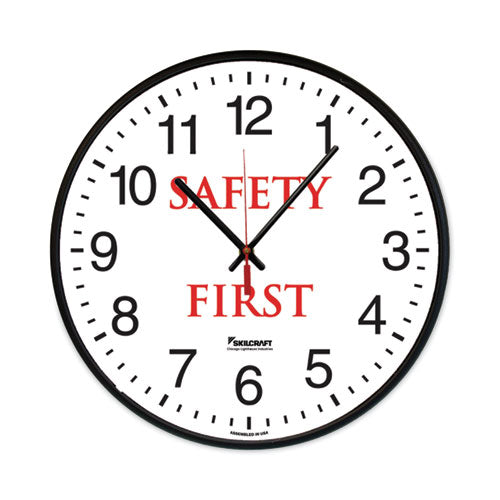 6645016986556 SKILCRAFT Safety Message Quartz Wall Clock