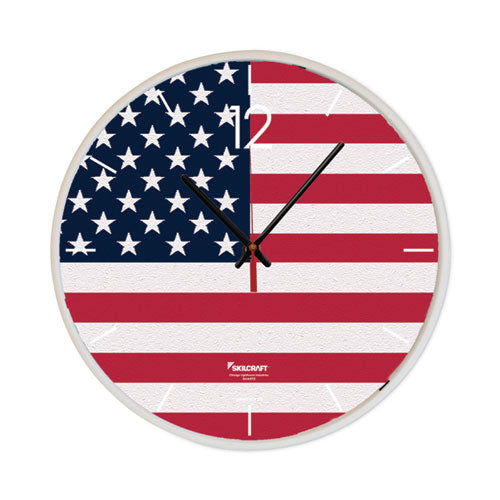 6645016986559 SKILCRAFT American Flag Quartz Wall Clock