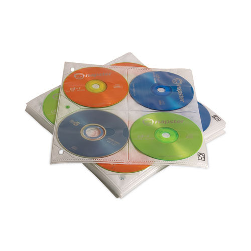 Two-Sided CD Storage Sleeves for Ring Binder