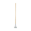 Screw Clamp Metal Head Wooden Mop Handle