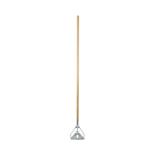 Screw Clamp Metal Head Wooden Mop Handle
