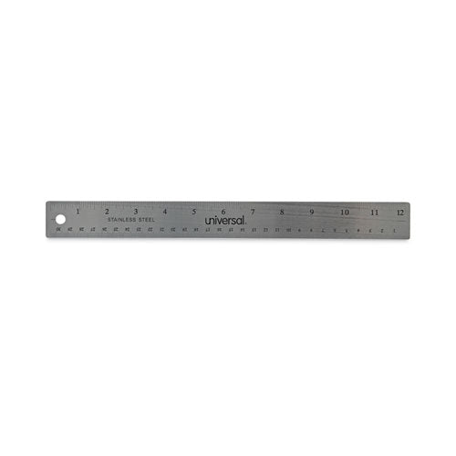 Stainless Steel Ruler with Cork Back and Hanging Hole