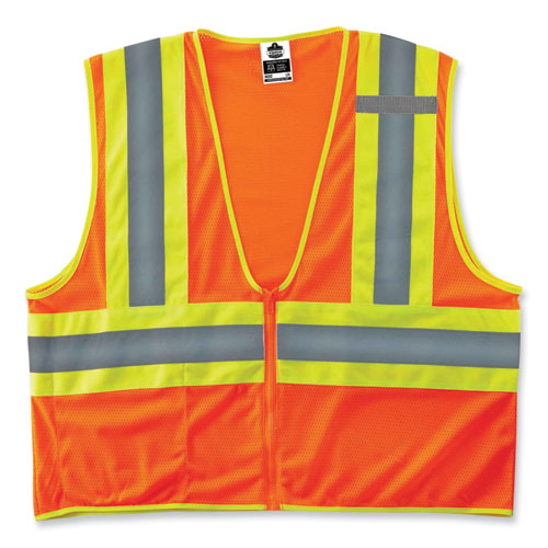 GloWear 8229Z Class 2 Economy Two-Tone Zipper Vest