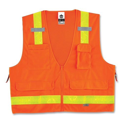 GloWear 8250ZHG Class 2 Hi-Gloss Surveyors Zipper Vest
