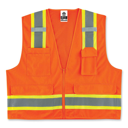 GloWear 8248Z Class 2 Two-Tone Surveyors Zipper Vest