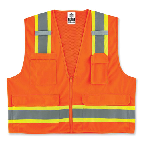 GloWear 8248Z Class 2 Two-Tone Surveyors Zipper Vest