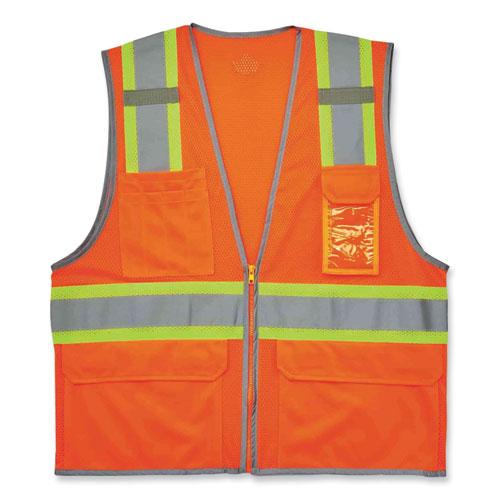 GloWear 8246Z Class 2 Two-Tone Mesh Reflective Binding Zipper Vest