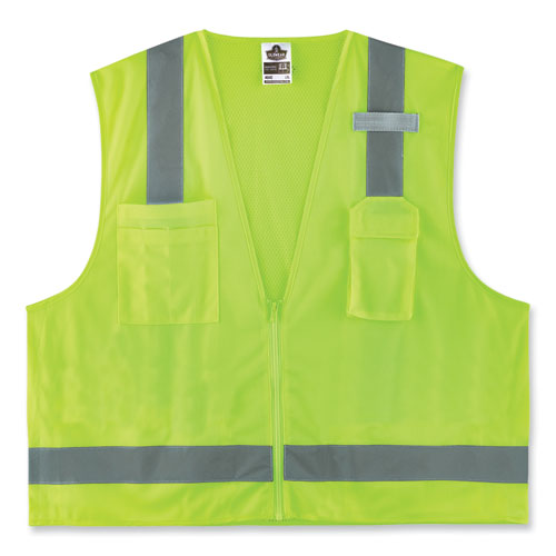 GloWear 8249Z-S Single Size Class 2 Economy Surveyors Zipper Vest