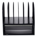 Powered Onyx Desk Organizer with 2 Horizontal and 6 Upright Sections