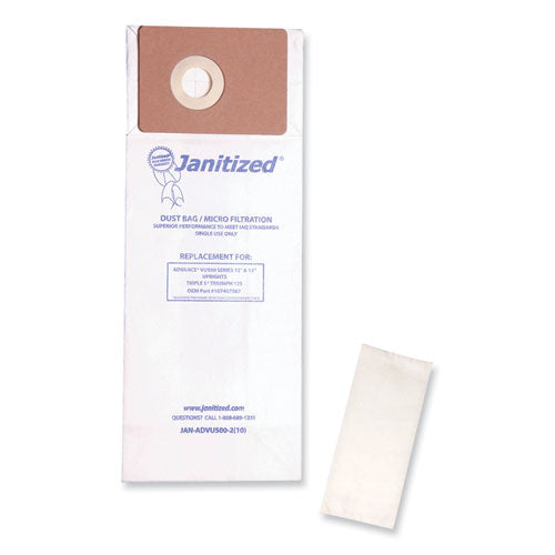 Vacuum Filter Bags Designed to Fit Advance VU500/Triple S Triumph