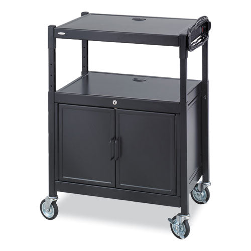 Steel Adjustable AV Cart with Cabinet