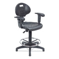 6700 Series Adjustable Height Polyurethane Task Stool with Arms
