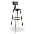6400 Series Height Adjustable Heavy Duty Vinyl Padded Stool with Backrest