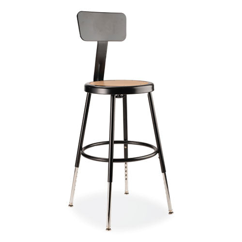 6200 Series 19" to 27" Height Adjustable Heavy-Duty Stool with Backrest