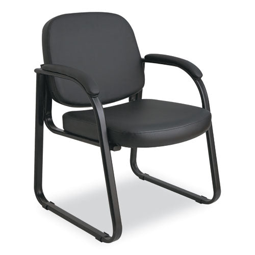 Alera Genaro Series Faux Leather Half-Back Sled Base Guest Chair