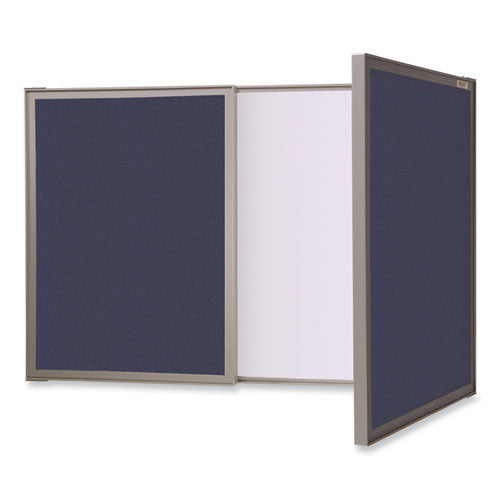 VisuALL PC Whiteboard Cabinet with Fabric Bulletin Board Exterior Doors