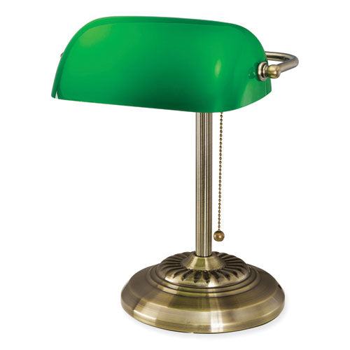 LED Bankers Lamp with Green Shade