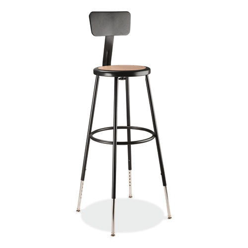6200 Series 32"-39" Height Adjustable Heavy Duty Stool With Backrest