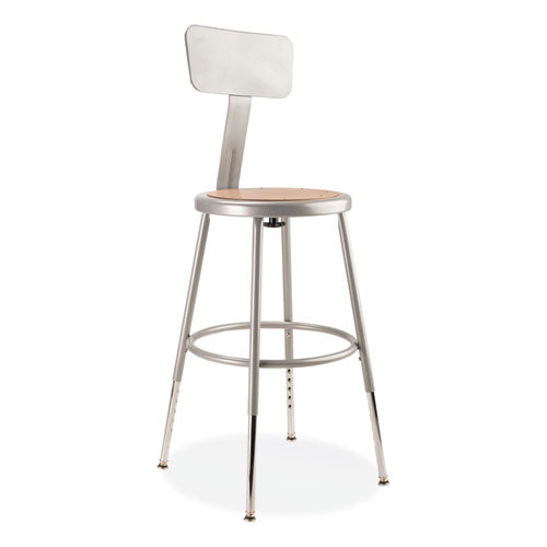 6200 Series 19" to 27" Height Adjustable Heavy Duty Stool with Backrest