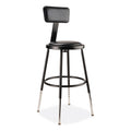 6400 Series Height Adjustable Heavy Duty Vinyl Steel Stool with Backrest