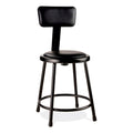 6400 Series Heavy Duty Vinyl Padded Stool with Backrest